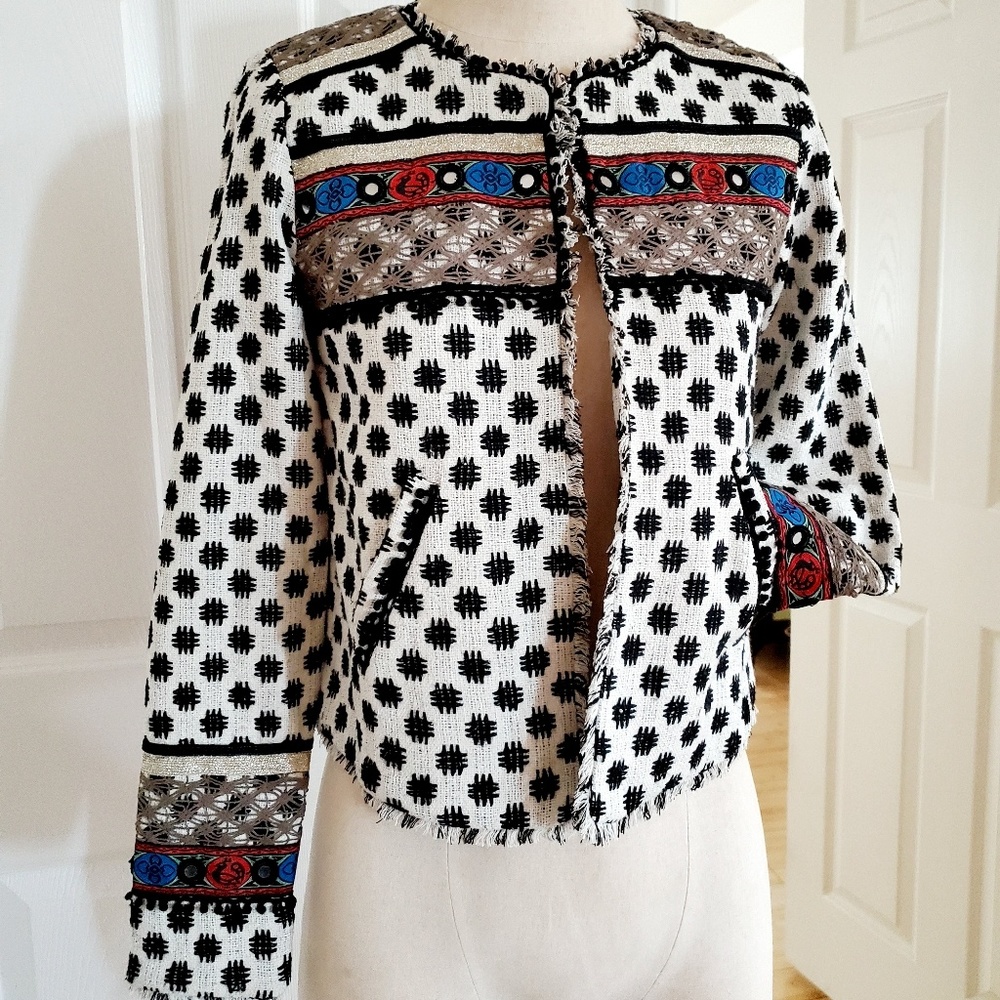 NWT Twelfth St. by Cynthia Vincent Embroidered Silk Jacket size 2 - Picture 1 of 10